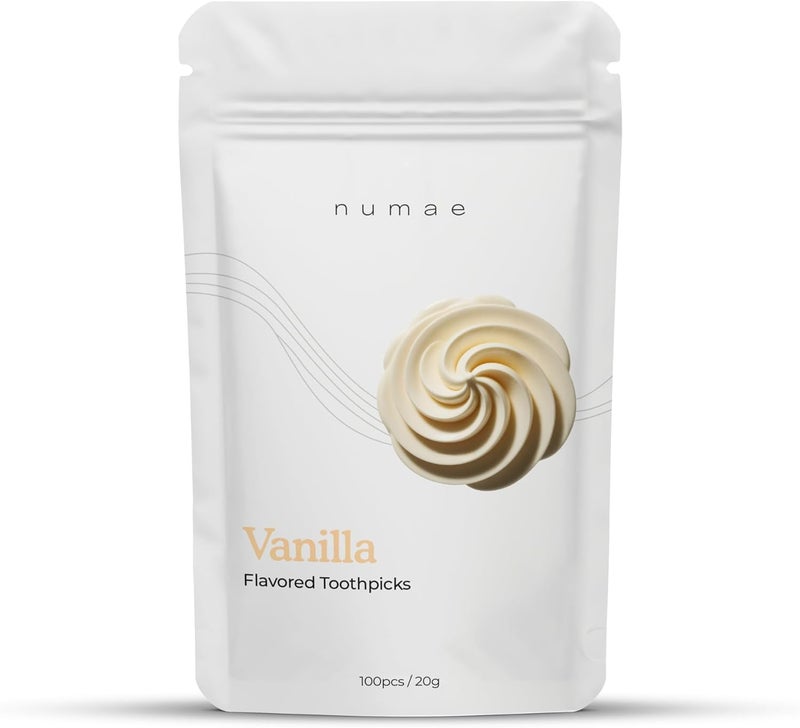 numae Vanilla Flavored Toothpicks by (100 Count) Sugar Free, Zero Calorie, Gluten Free, KETO Friendly, Vegan - Image 1